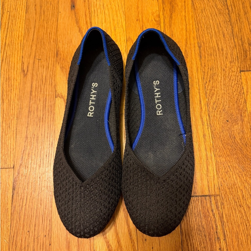 Rothy's Black Round Toe Flats size 7